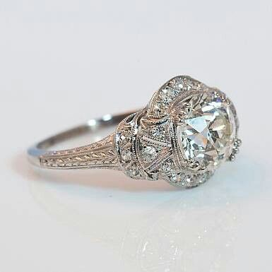 Vintage Kristallen Zilveren Ring