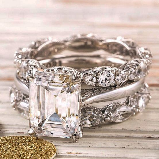 Vintage Zilveren Heldere Laag Ring