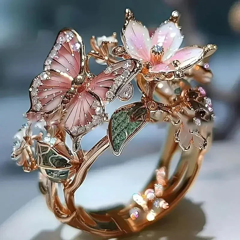 Stralende Vlinder Zirconia Ring