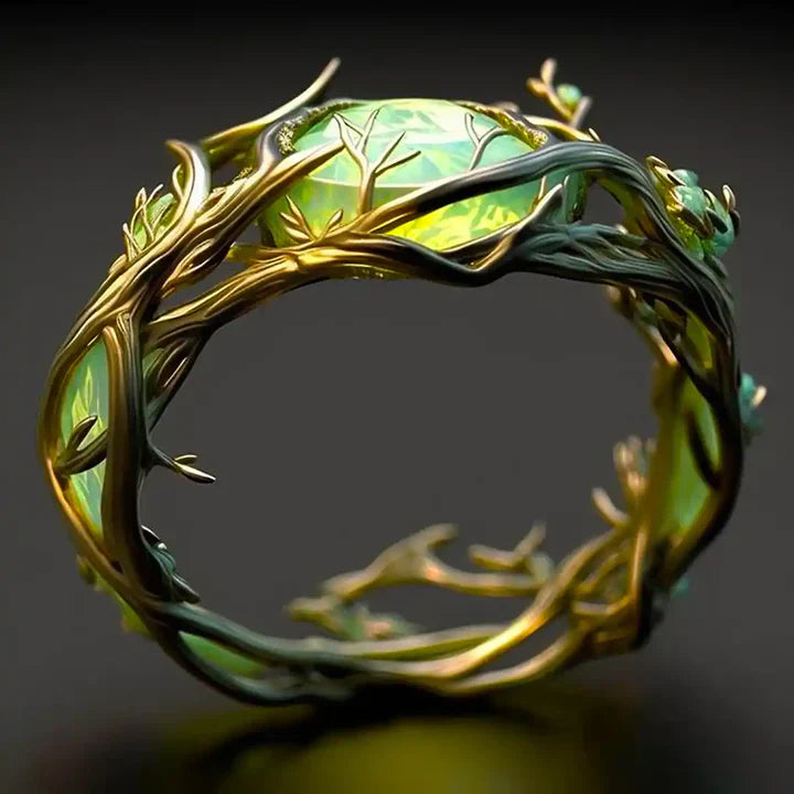 Groene Opal Natuurlijke Ring