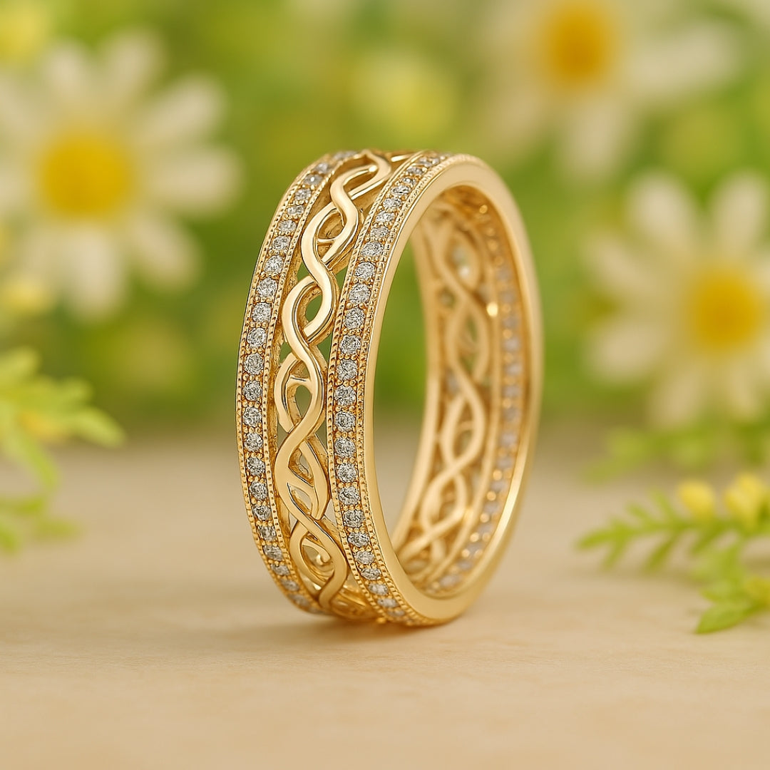 Heldere Holle Gouden Ring