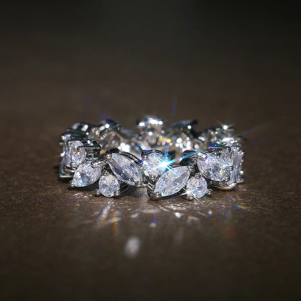 Vintage Marquise & Rond Diamanten Eternity Ring
