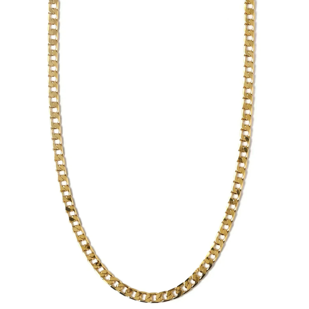 Curb Chain Necklace met Platte Schakels | Wit Goud