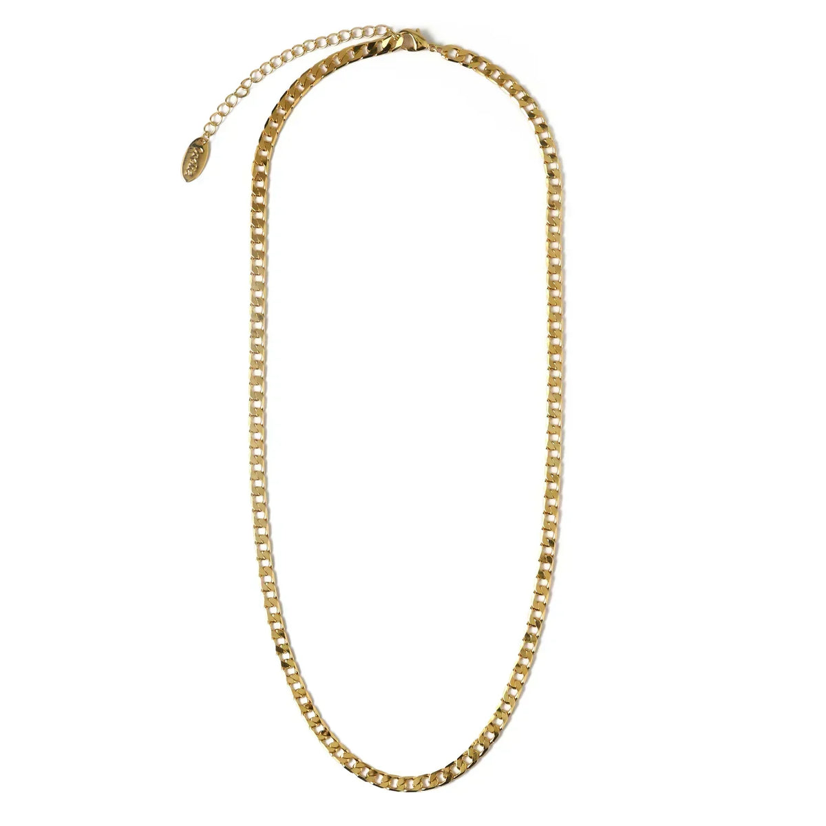 Platte Schakel Ketting | Goud