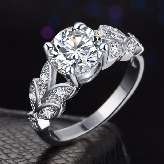 Zilveren Bloemige Multikleurige Ring