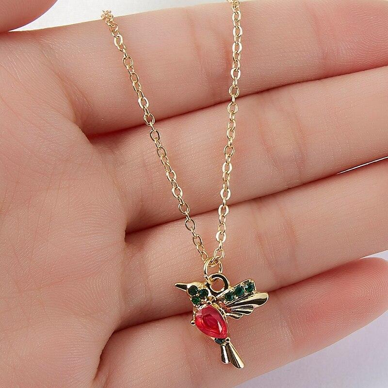 Emaille en Zirkonia Kolibrie Ketting