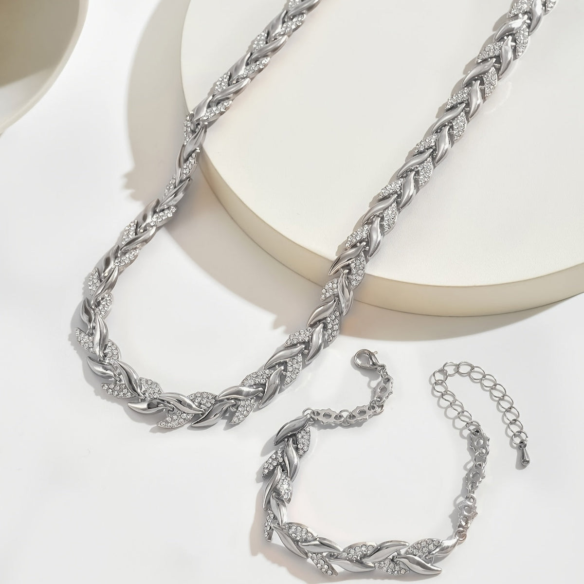 De Elegante Glazen Strass Vissenstaart Set
