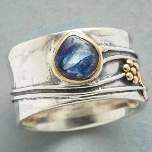 Vintage Ring met Blauwe Steen