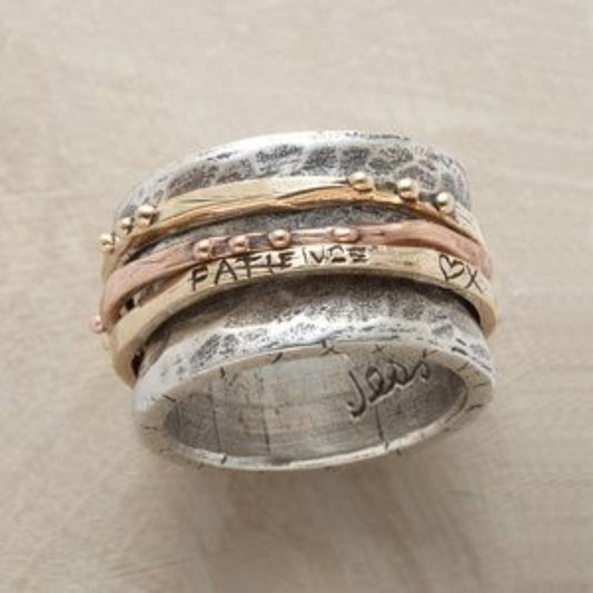 Vintage Gouden Rozen- & Zilveren Ring