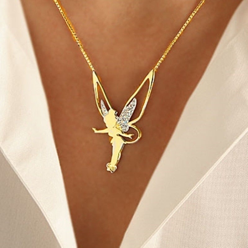 Gelukkige Fee Ketting in Sterling Zilver en Goud