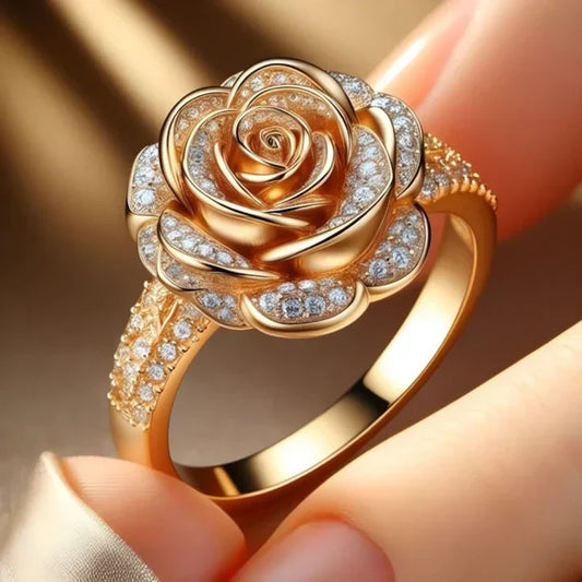 Exotische Zilveren Ring in Roségoud en Zirkonia