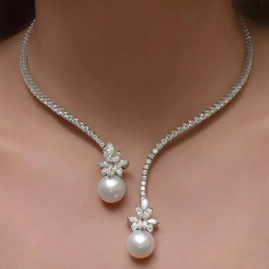 Elegante en Glanzende Ketting met Sterling Zilveren Parel