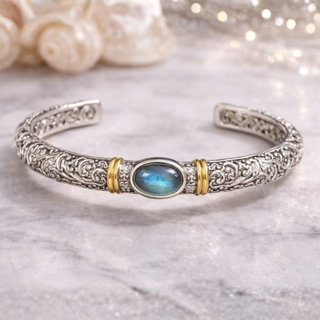 Vintage Zirkonia Open Zilveren Armband