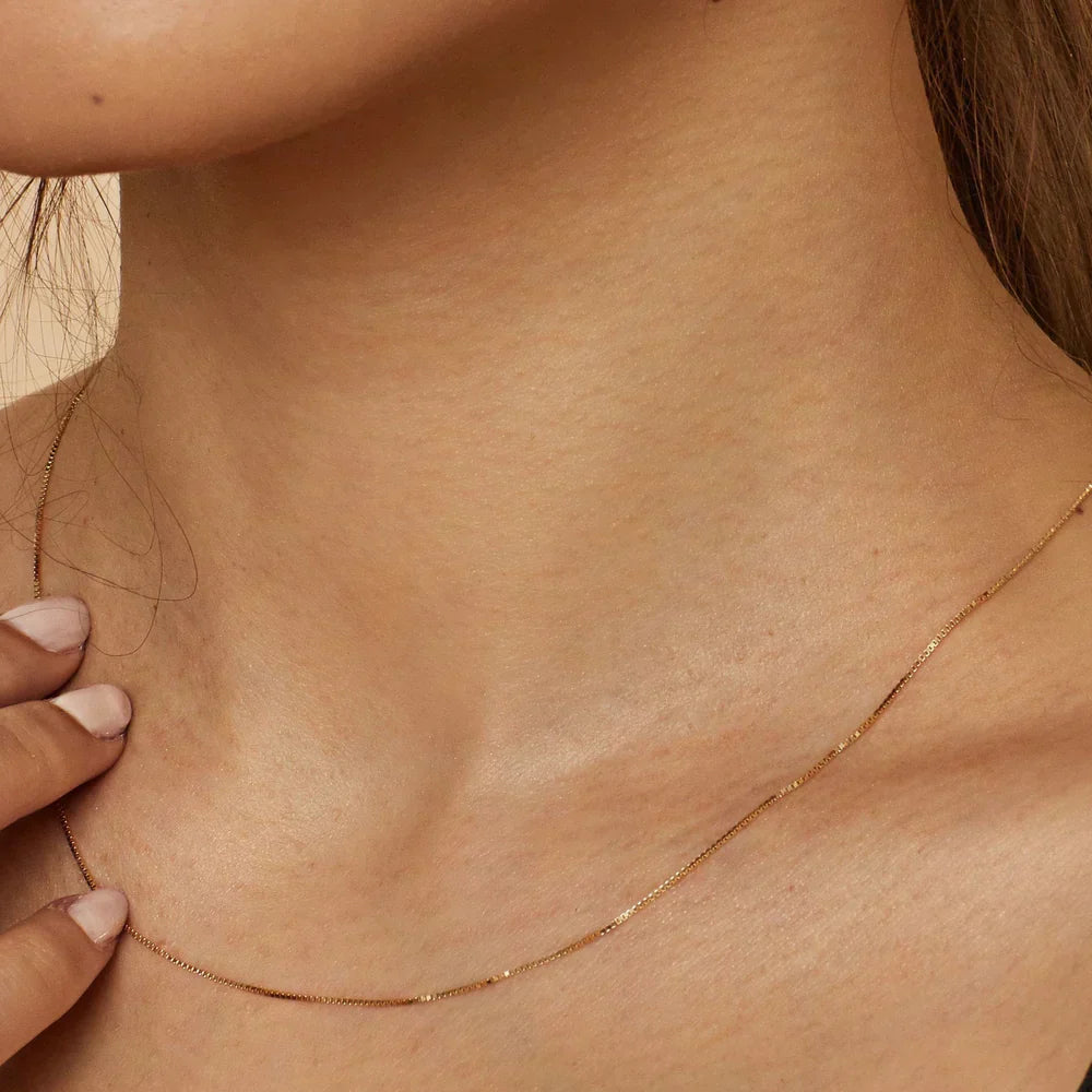 Bodega Box Ketting | Wit Goud