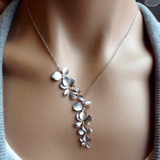 Vintage Zilveren Bloemenketting