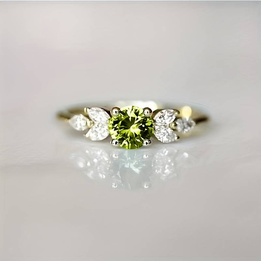 Vintage Zirkonia Olijf Ring