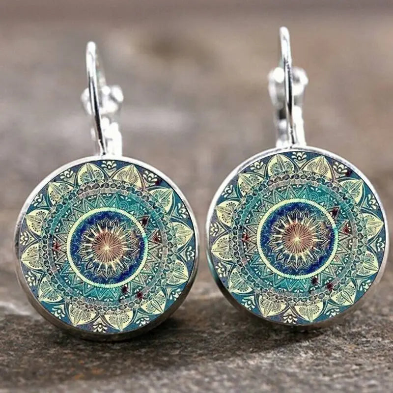 Ronde Mandala Vintage Oorbellen