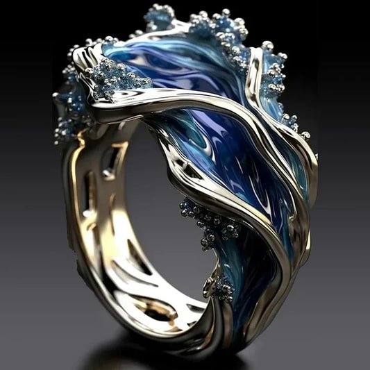 Vintage Gouden Ocean Golf Ring