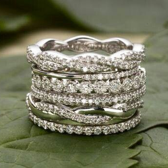 Vintage Gelaagde Zirkonia Ring