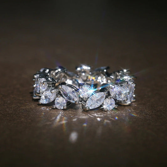 Vintage Marquise & Rond Diamanten Eternity Ring