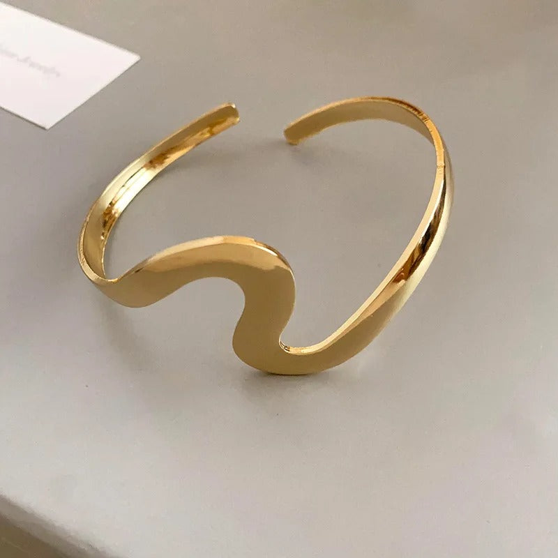 Klassieke Gouden Golf Cuff Open Armband