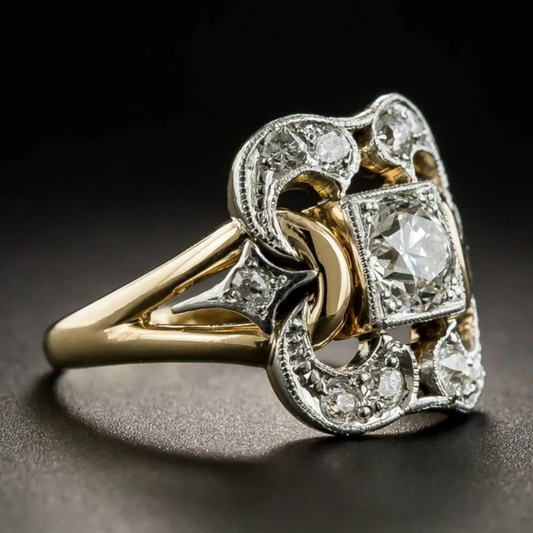 Vintage Zirkonia Gouden Ring