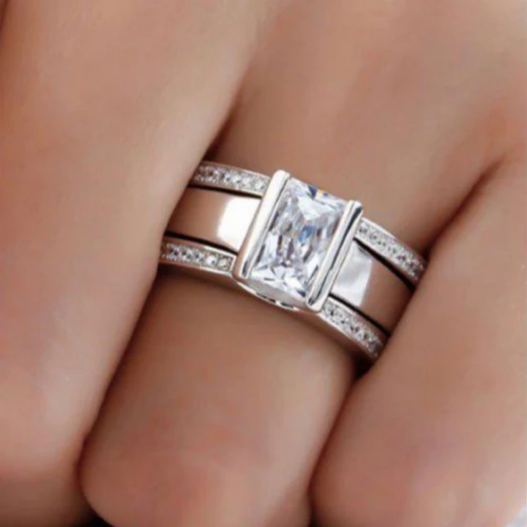 Vintage Ingelijste Glazen Ring